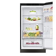 LG 341L Tall Fridge Freezer Black Steel Total No Frost, GBB61BLJEC