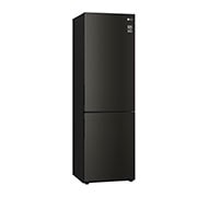 LG 341L Tall Fridge Freezer Black Steel Total No Frost, GBB61BLJEC