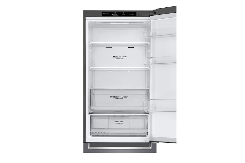 LG 341L Tall Fridge Freezer Total No Frost, Dark Graphite, GBB61DSJEN