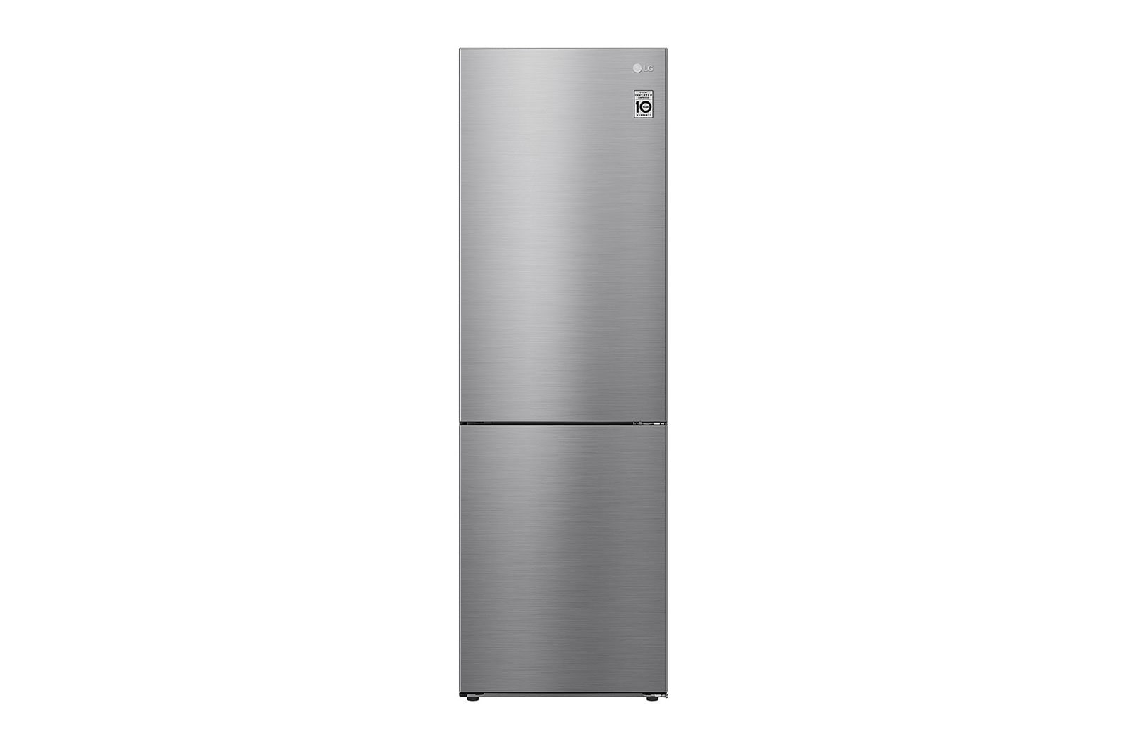 Front view of 341L Tall Fridge Freezer Shiny Steel - GBB61PZJEC