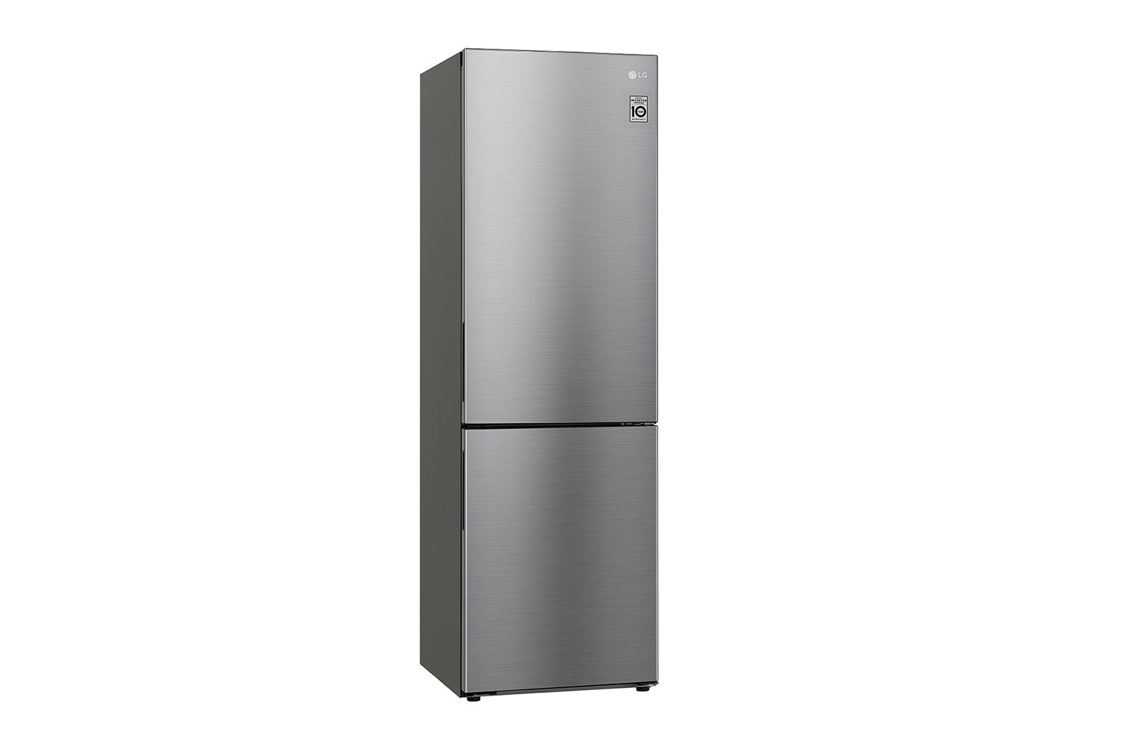 LG 341L Tall Fridge Freezer Shiny Steel Total No Frost, GBB61PZJEC