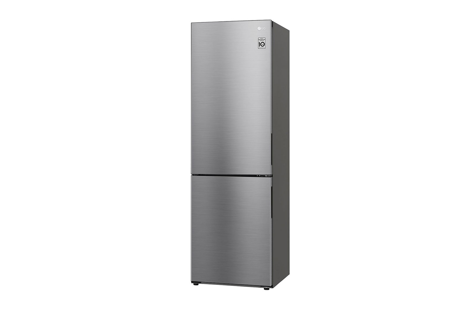 LG 341L Tall Fridge Freezer Shiny Steel Total No Frost, GBB61PZJEC