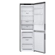 LG 341L Tall Fridge Freezer Shiny Steel Total No Frost, GBB61PZJEC