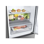 LG 341L Tall Fridge Freezer Shiny Steel Total No Frost, GBB61PZJEC