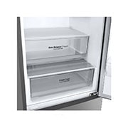 LG 341L Tall Fridge Freezer Shiny Steel Total No Frost, GBB61PZJEC