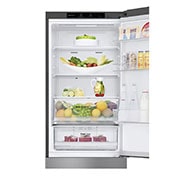 LG 341L Tall Fridge Freezer Shiny Steel Total No Frost, GBB61PZJEC
