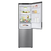 LG 341L Tall Fridge Freezer Shiny Steel Total No Frost, GBB61PZJEC