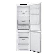 LG 341L Tall Fridge Freezer Super White Total No Frost, GBB61SWJEC