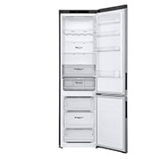 LG 384L Tall Fridge Freezer Shiny Steel Total No Frost, GBB62PZGCC