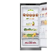 LG 384L Tall Fridge Freezer Shiny Steel Total No Frost, GBB62PZGCC