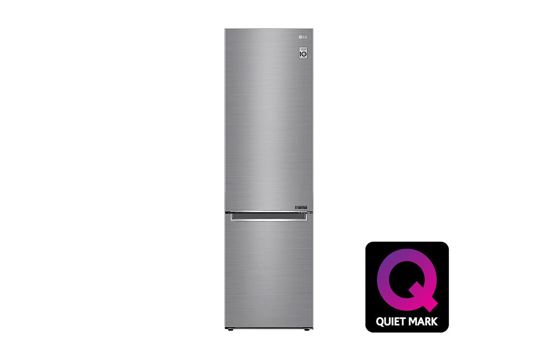 LG 384L Tall Fridge Freezer Shiny Steel Total No Frost, GBB62PZGFN