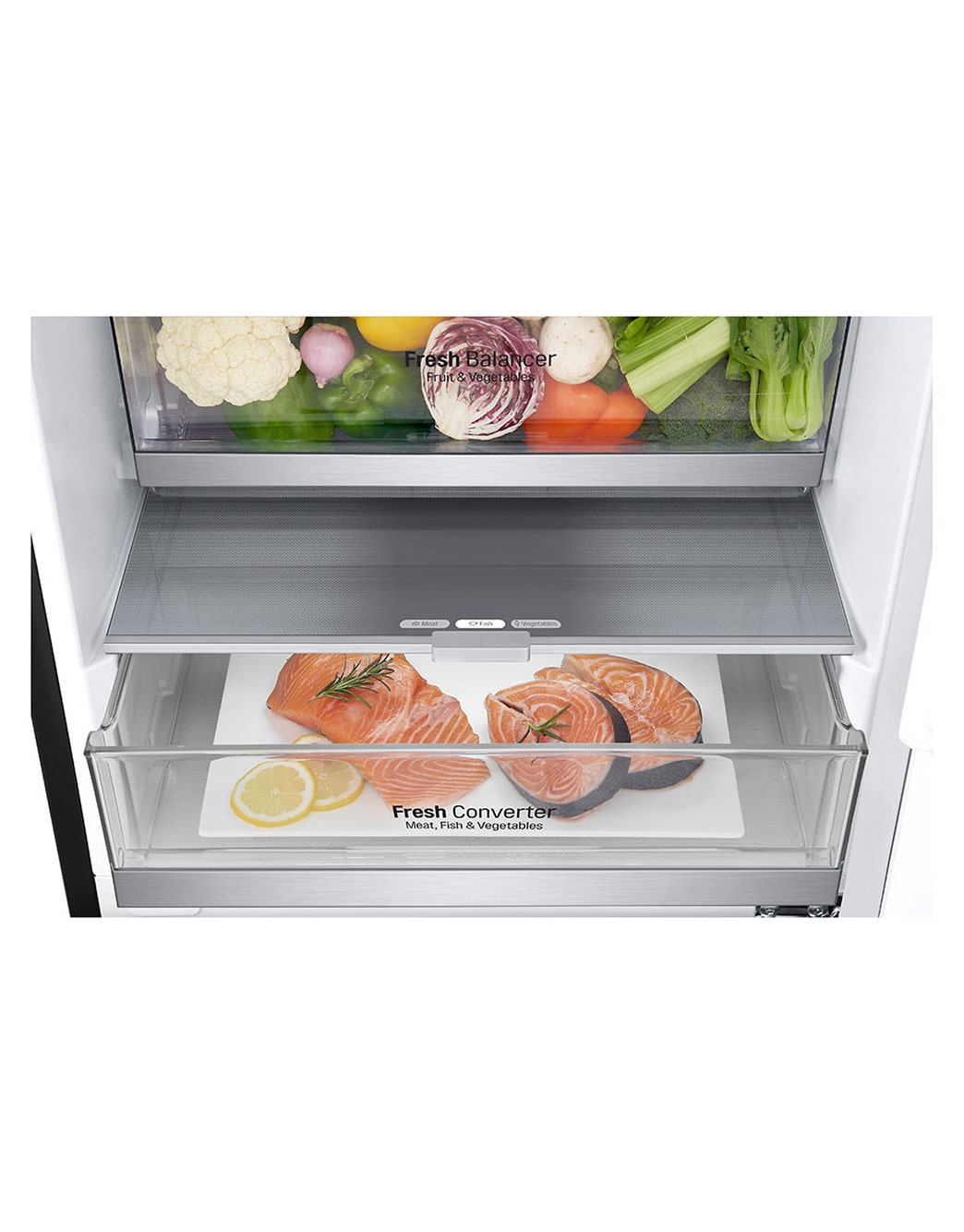 LG ThinQ 384L Fridge Freezer Black GBB72MCUFN LG UK