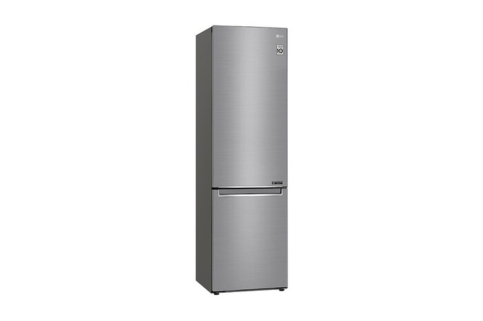 LG 384L Tall Fridge Freezer Total No Frost, Shiny Steel, GBB72PZEFN