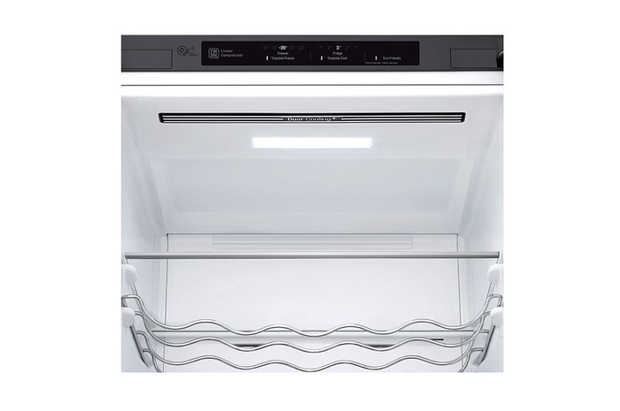 LG 384L Tall Fridge Freezer Total No Frost, Shiny Steel, GBB72PZEFN