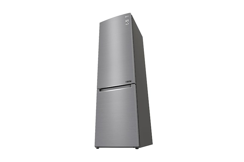 LG 384L Tall Fridge Freezer Total No Frost, Shiny Steel, GBB72PZEFN
