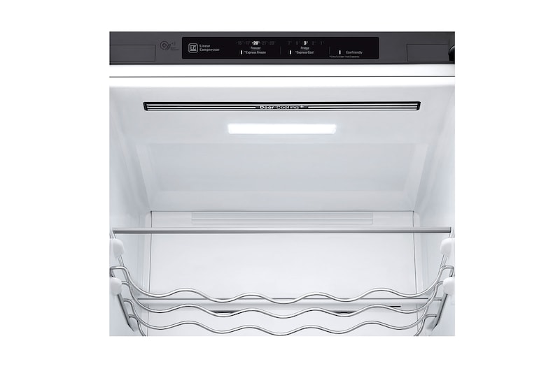 LG 384L Tall Fridge Freezer Total No Frost, Shiny Steel, GBB72PZEFN