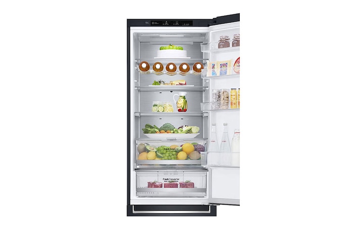 LG 384L Tall Fridge Freezer Total No Frost, Matte Black, GBB92MCBAP