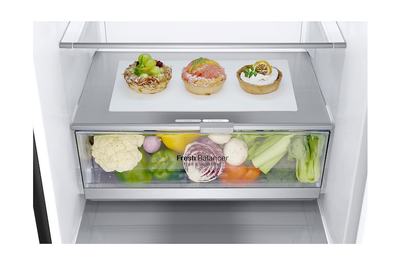 LG 384L Tall Fridge Freezer Total No Frost, Matte Black, GBB92MCBAP