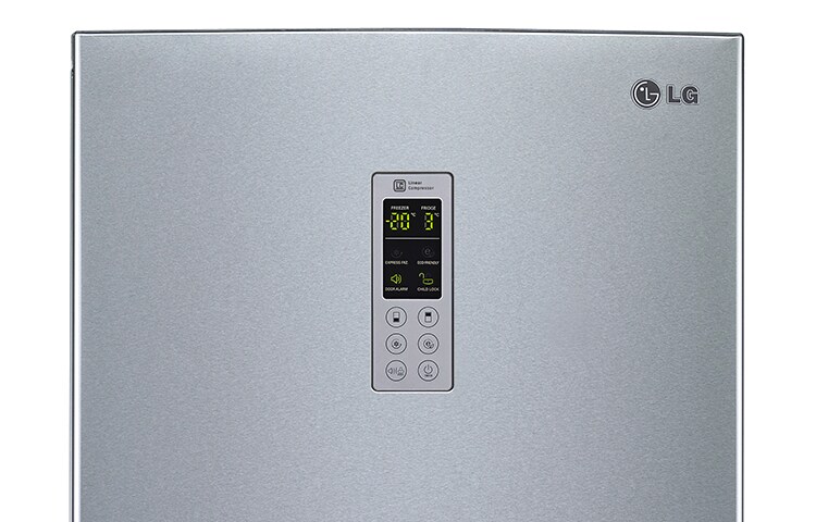 LG PREMIUM STEEL COMBI FRIDGE FREEZER WITH WATER DISPENSER, GBF530NSQWB