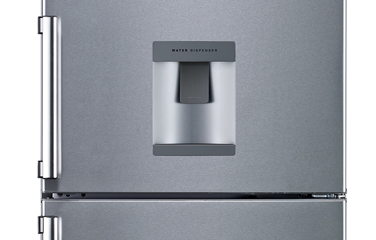 LG PLATINUM SILVER COMBI FRIDGE FREEZER WITH WATER DISPENSER, GBF539PVQWB