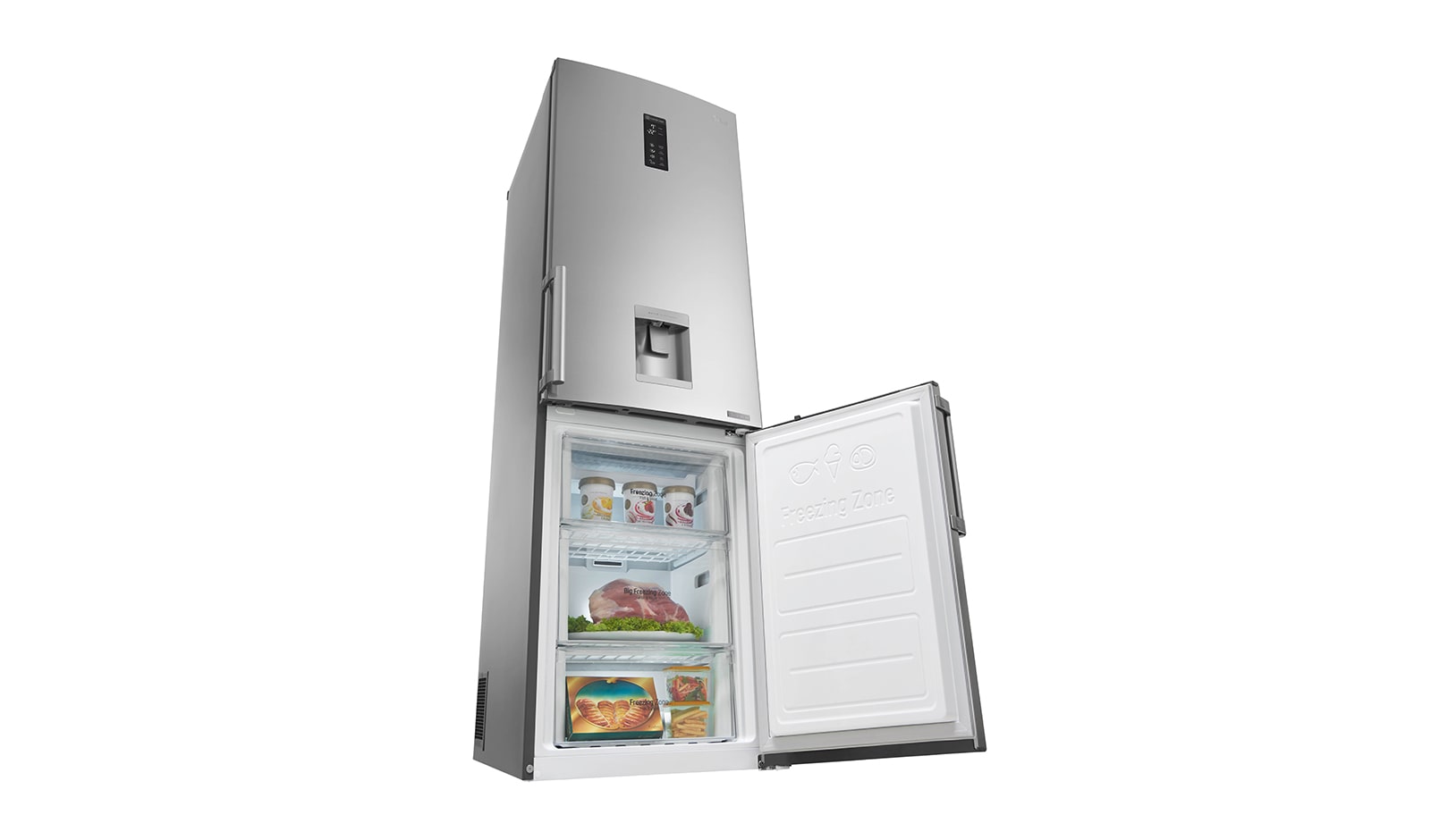 LG Smart Fridge Freezer with Total No Frost and Water Dispenser, GBF59PZKZB