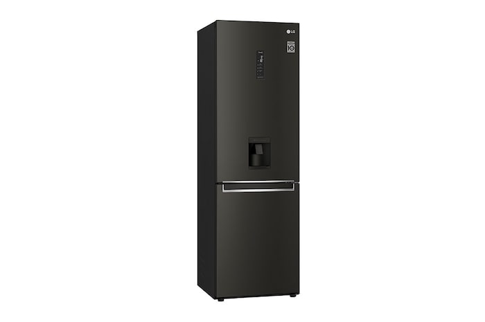 LG 340L Tall Fridge Freezer Water Dispenser, Black Steel, GBF61BLHEN