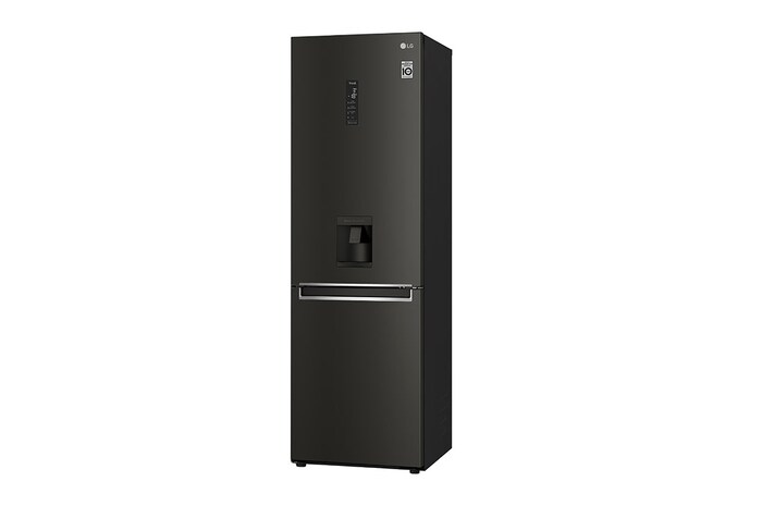 LG 340L Tall Fridge Freezer Water Dispenser, Black Steel, GBF61BLHEN