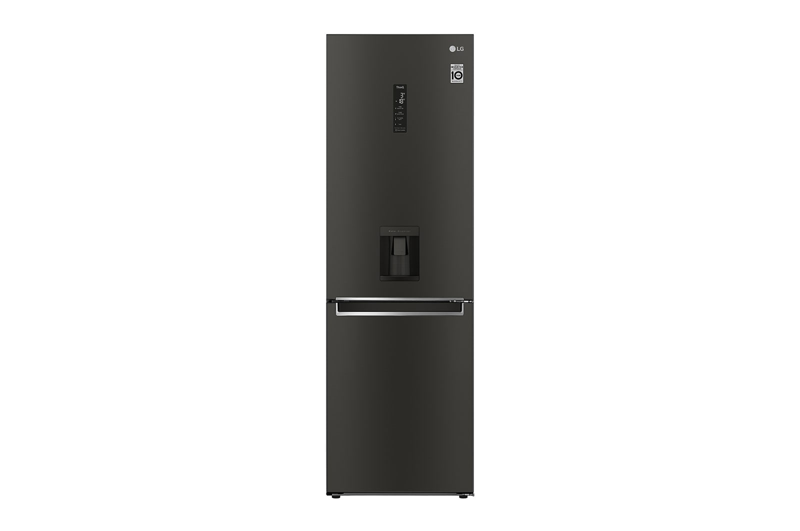 LG Water Dispenser | Tall Fridge Freezer | 340L | GBF61BLHEN | Black Steel, GBF61BLHEN
