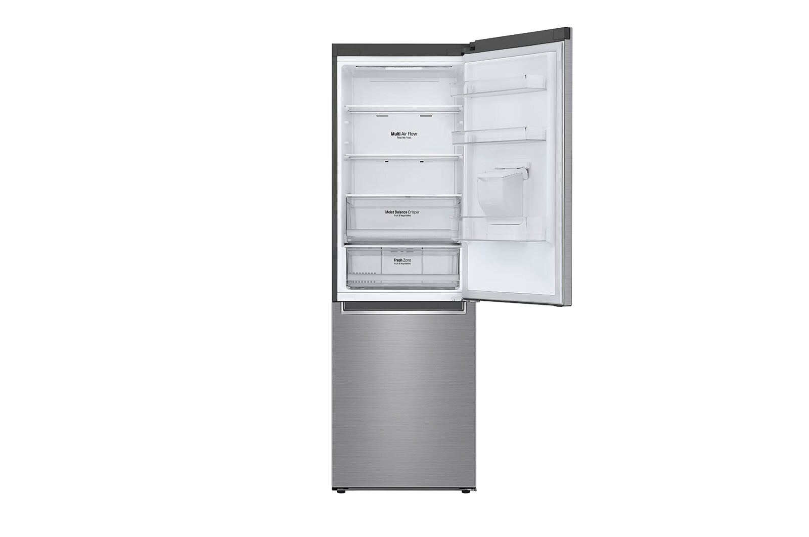 LG DoorCooling™ GBF61PZJZN Fridge Freezer, 337L, Shiny Steel, GBF61PZJZN