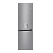 Front view of LG DoorCooling™ GBF61PZJZN Fridge Freezer, 337L, Shiny Steel GBF61PZJZN