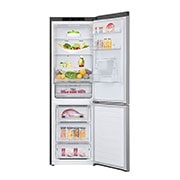 LG DoorCooling™ GBF61PZJZN Fridge Freezer, 337L, Shiny Steel, GBF61PZJZN