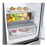 LG DoorCooling™ GBF61PZJZN Fridge Freezer, 337L, Shiny Steel, GBF61PZJZN