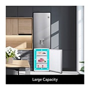 LG 383L Tall Fridge Freezer Shiny Steel Water Dispenser, GBF62PZJMN