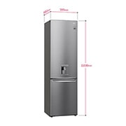 LG 383L Tall Fridge Freezer Shiny Steel Water Dispenser, GBF62PZJMN
