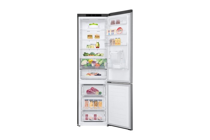 LG 383L Tall Fridge Freezer Water Dispenser, Shiny Steel, GBF62PZJMN