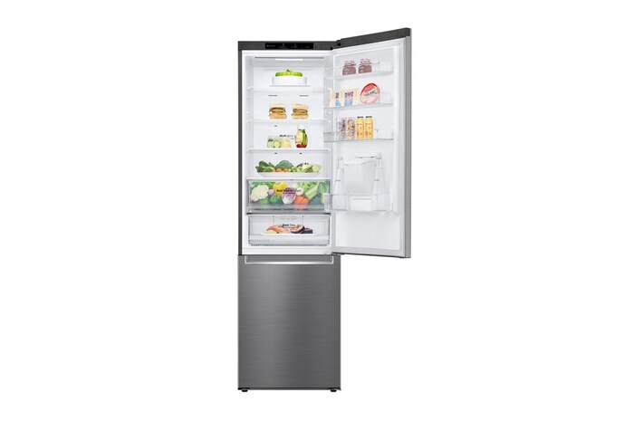 LG 383L Tall Fridge Freezer Water Dispenser, Shiny Steel, GBF62PZJMN
