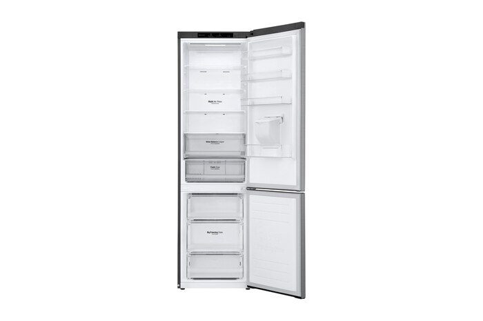 LG 383L Tall Fridge Freezer Water Dispenser, Shiny Steel, GBF62PZJMN