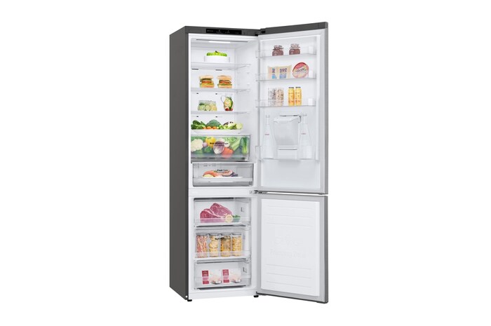 LG 383L Tall Fridge Freezer Water Dispenser, Shiny Steel, GBF62PZJMN