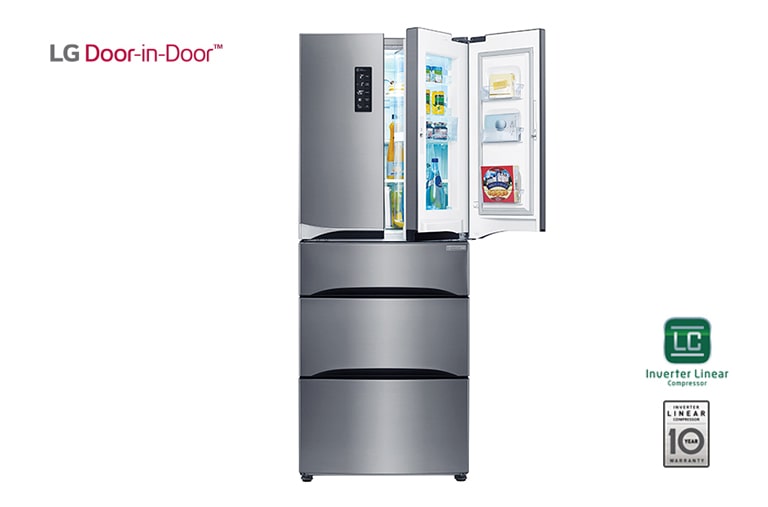 Front view of 5 Door Refrigerator with Door-in-Door™ and Multidrawer Freezer GM6140PZQV