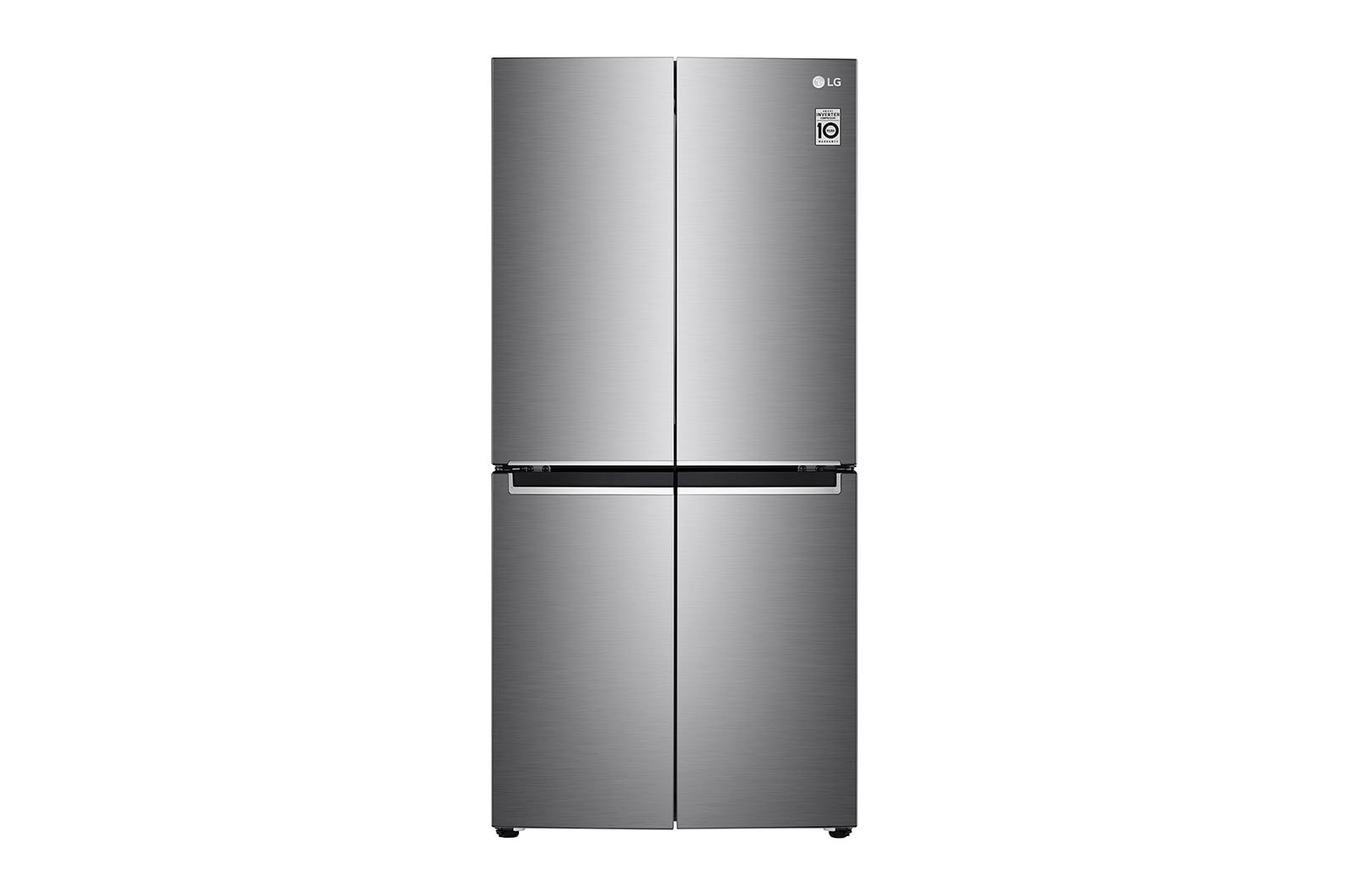 Front view of 530L Multi Door Fridge Freezer Shiny Steel Total No Frost(GMB844PZFG)