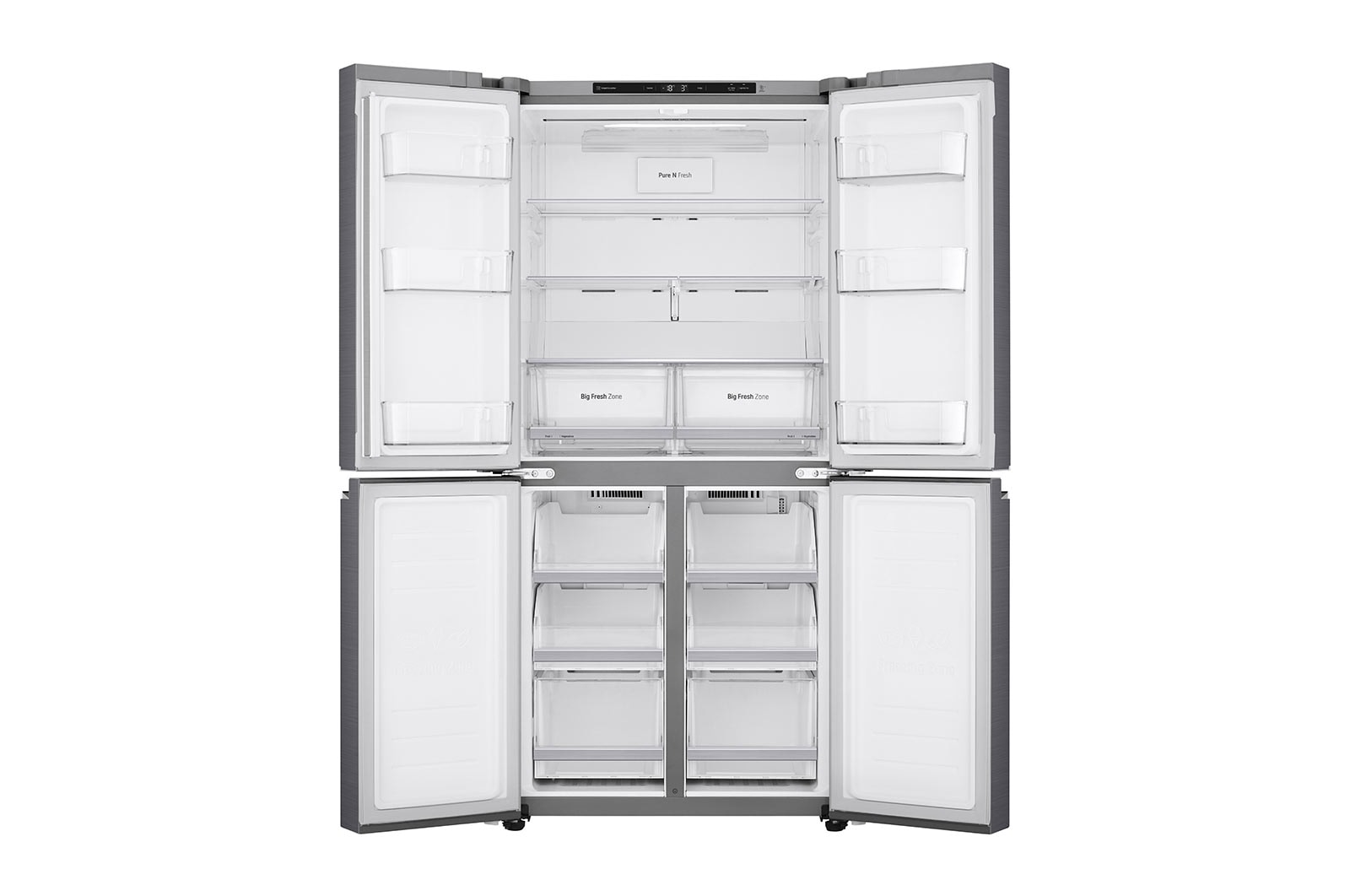 LG 530L Multi Door Fridge Freezer Shiny Steel Total No Frost, GMB844PZFG