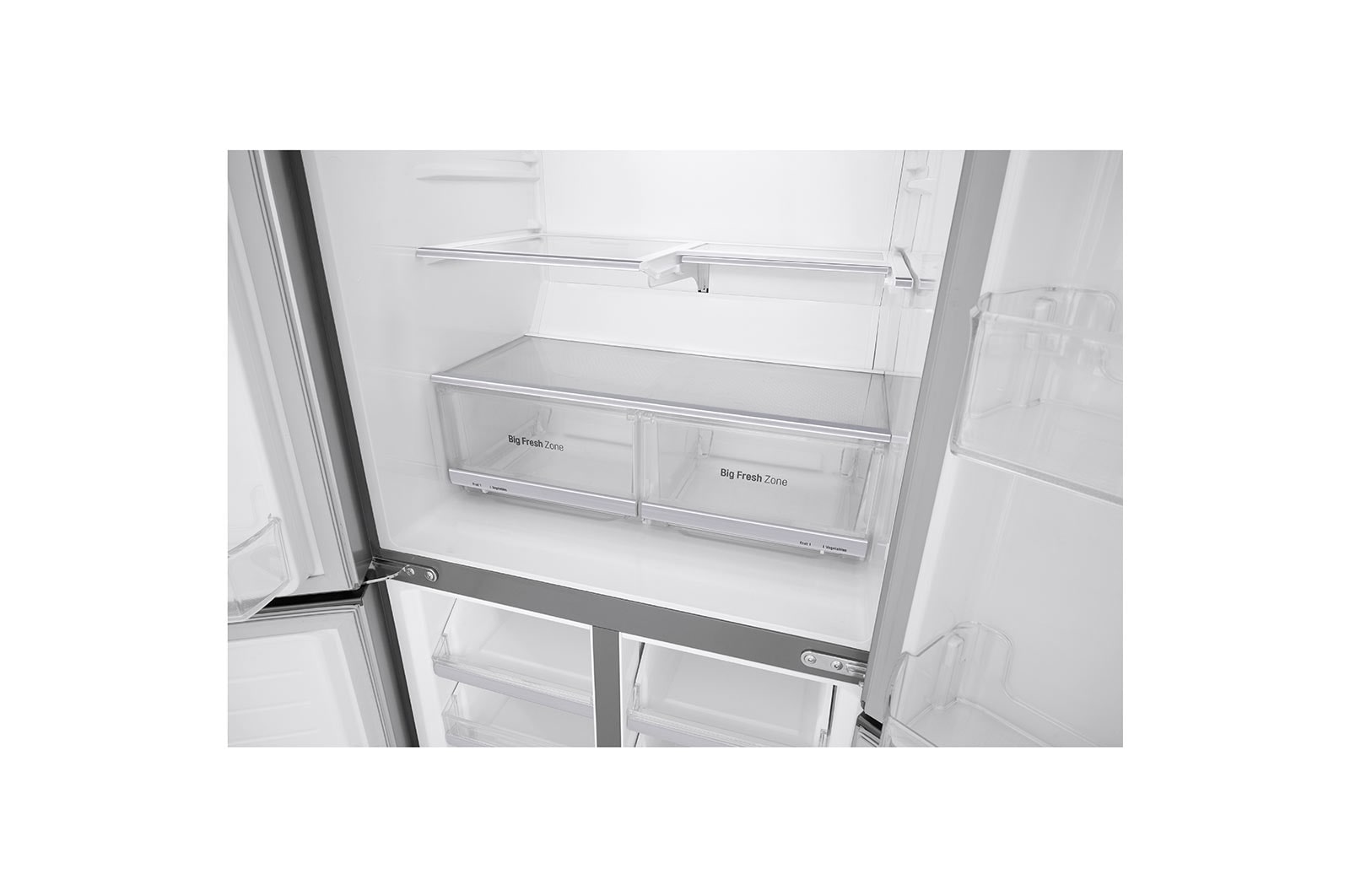 LG 530L Multi Door Fridge Freezer Shiny Steel Total No Frost, GMB844PZFG