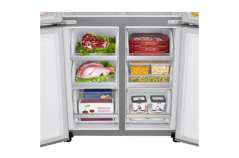 LG 530L Multi Door Fridge Freezer Shiny Steel Total No Frost, GMB844PZFG