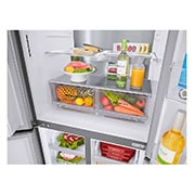 LG 506L Multi Door Fridge Freezer Shiny Steel Water & Ice Dispenser, GML844PZ6F