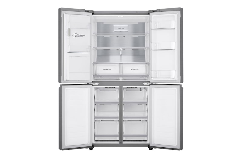 LG 506L Multi Door Fridge Freezer Water & Ice Dispenser, Shiny Steel, GML844PZ6F