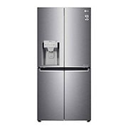 Front view of LG DoorCooling™ GML844PZKV Slim Multi-Door Fridge Freezer, 506L, Shiny Steel  - F GML844PZKV