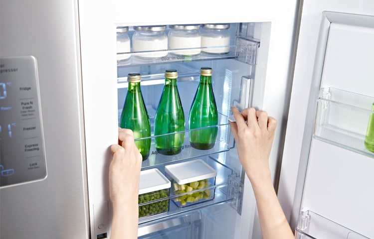 LG A+ ENERGY RATED DOOR-IN-DOOR SIDE-BY-SIDE PREMIUM STEEL FRIDGE FREEZER, GMM916NSHV