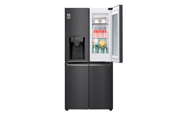 LG 508L InstaView™ American Style Fridge Freezer Matte Black Total No Frost, GMX844MC6F