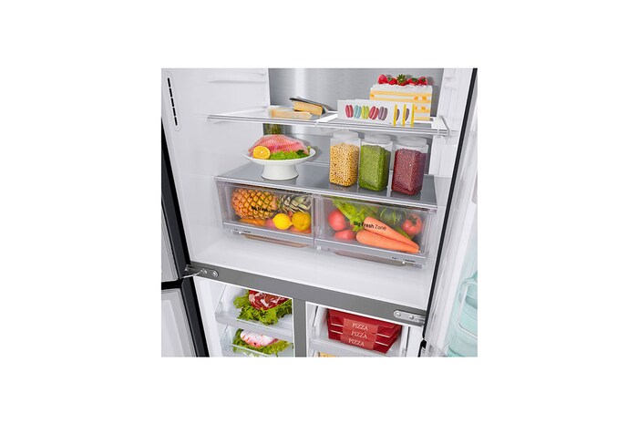 LG 508L InstaView™ American Style Fridge Freezer Matte Black Total No Frost, GMX844MC6F