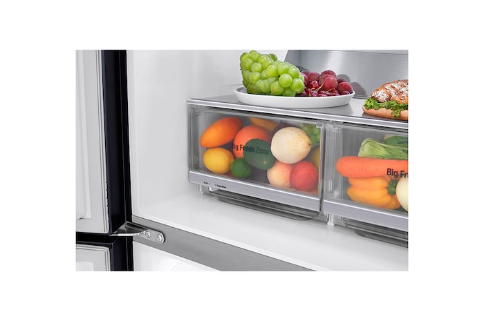 LG 508L InstaView™ American Style Fridge Freezer Matte Black Total No Frost, GMX844MC6F